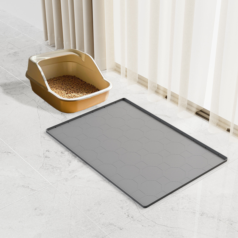 Amazon Explosive Silicone Pet Mat Wear-resistant Grab-resistant Pet Placemat Easy-to-clean Non-slip Splash-proof Cat Litter Mat