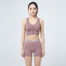 A 高强度防震前拉链运动内衣高弹力无胸垫健身瑜伽文胸无痕美背