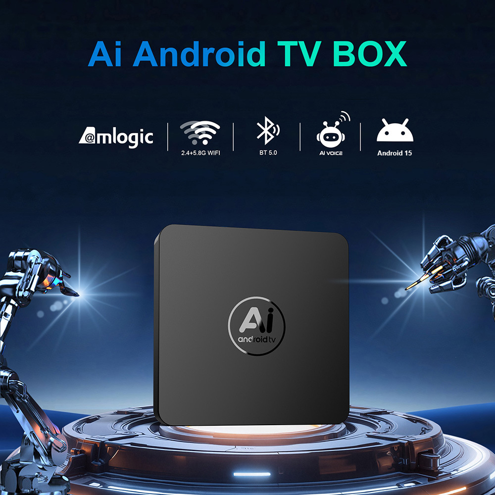 Cross-Border New I96Z17 Smart Ai Set-Top Box Tv Box Tvbox Android 15 Network Set-Top Box Bt5.0