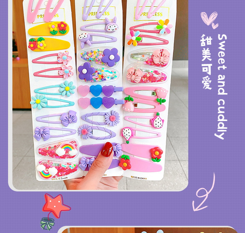 Wholesale Jewelry Cartoon Animal Flower Candy Color Children's Hairpin Set Nihaojewelry display picture 5