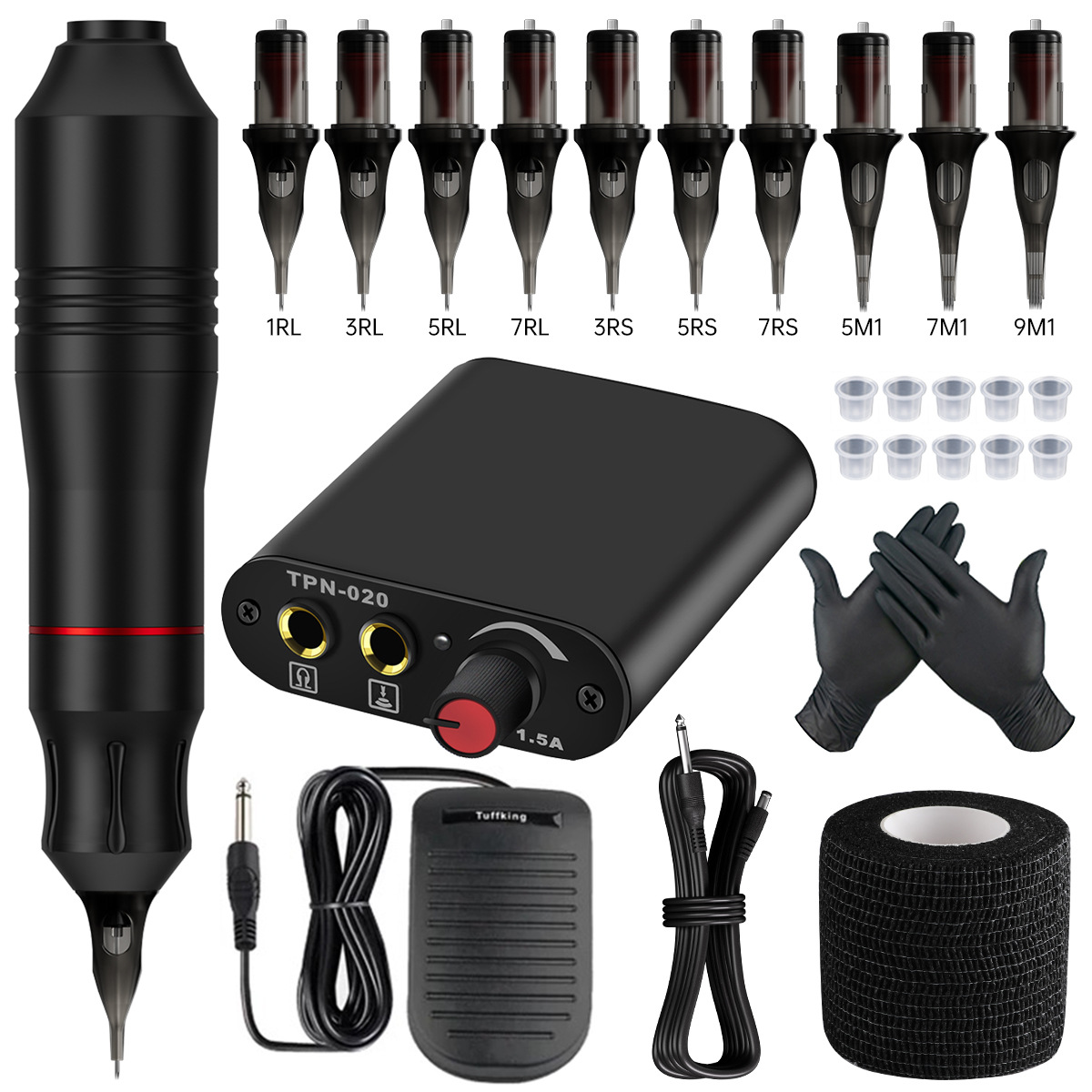 Traje de máquina de tatuaje caliente transfronterizo tatuaje estudiante principiante práctica traje tatuaje bordado combinación de máquina de tatuaje
