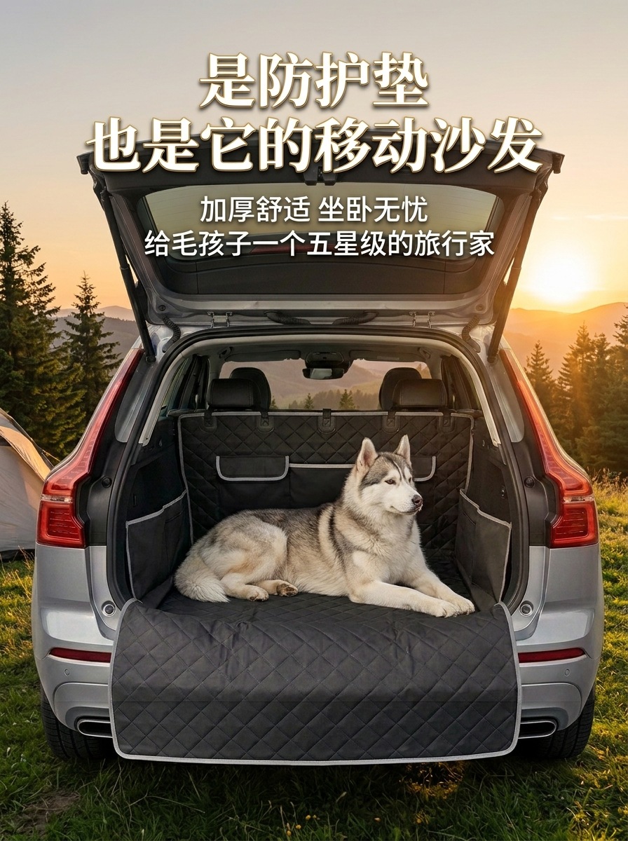 Car trunk pet mat, best-selling cross-border product, waterproof and dirt-resistant, car pet nest for large and medium-sized dogs
