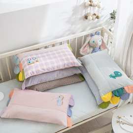 儿童全棉水洗棉枕头套幼儿园小学生30x50枕芯纯棉宝宝可拆洗枕头