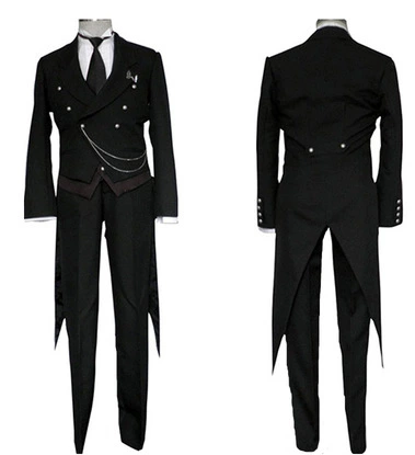 Kuroshi Cos костюм саибастиан мужское черное домашнее платье без трубки смокинг косплей мужские и женские выступления аниме