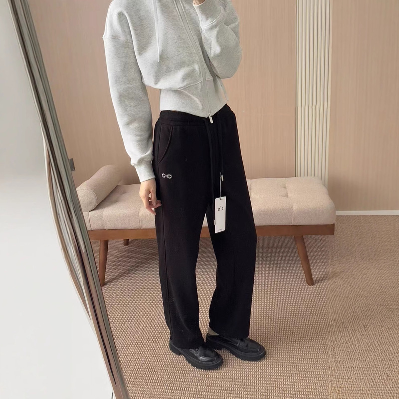 ALO运动休闲阔腿裤女秋冬25新款垂感显瘦卫裤高腰裤子跨境一件代|undefined