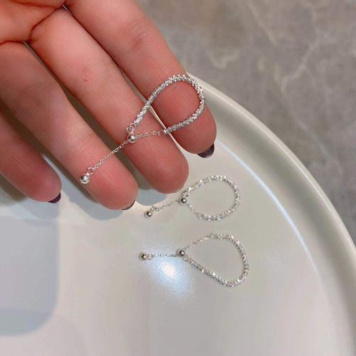 Open ring female niche design Gypsophila sparkling high-end  trendy pull-out ring ring