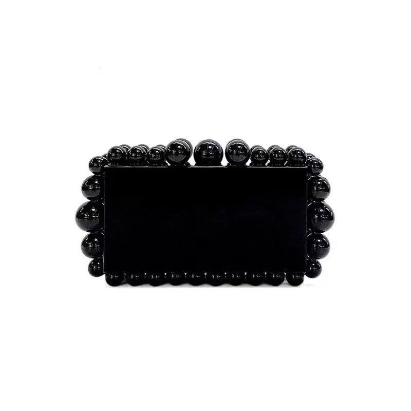 Cross-Border Wallet Acrylic Evening Clutch Cloud Glue Bag Black Bag Single Shoulder Crossbody Bag Hand-Held Small Square Bag Chain Women's Bag Cross-Border Wallet Acrylic Evening Clutch Cloud Glue Bag Black Bag Single Shoulder Crossbody Bag Hand-Held Small Square Bag Chain Women's Bag