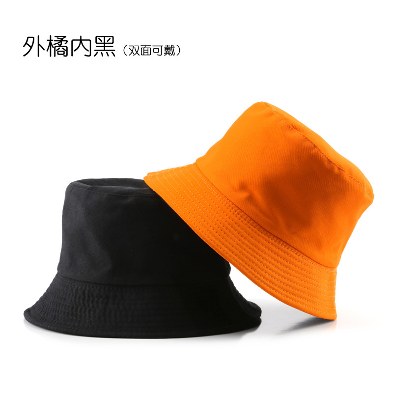 高品質両面漁師帽女性春夏光板学生日よけ盆帽国境を越えた帽子純色日焼け止め戸外帽