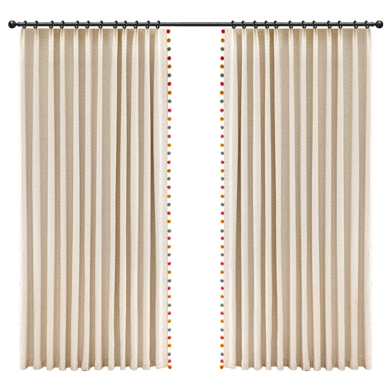 Luz de lujo Dou Dou Chenille retro alta sensación cortina jacquard dormitorio sala de estar cortina de sombra de brillo crema