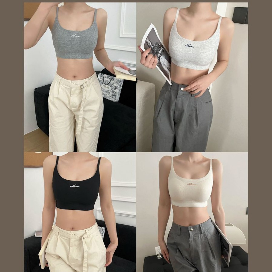Fashion letters versatile without marks and thin shoulder straps beautiful back comfortable breathable without steel rings and anti-exposure one-word strap for women 8112