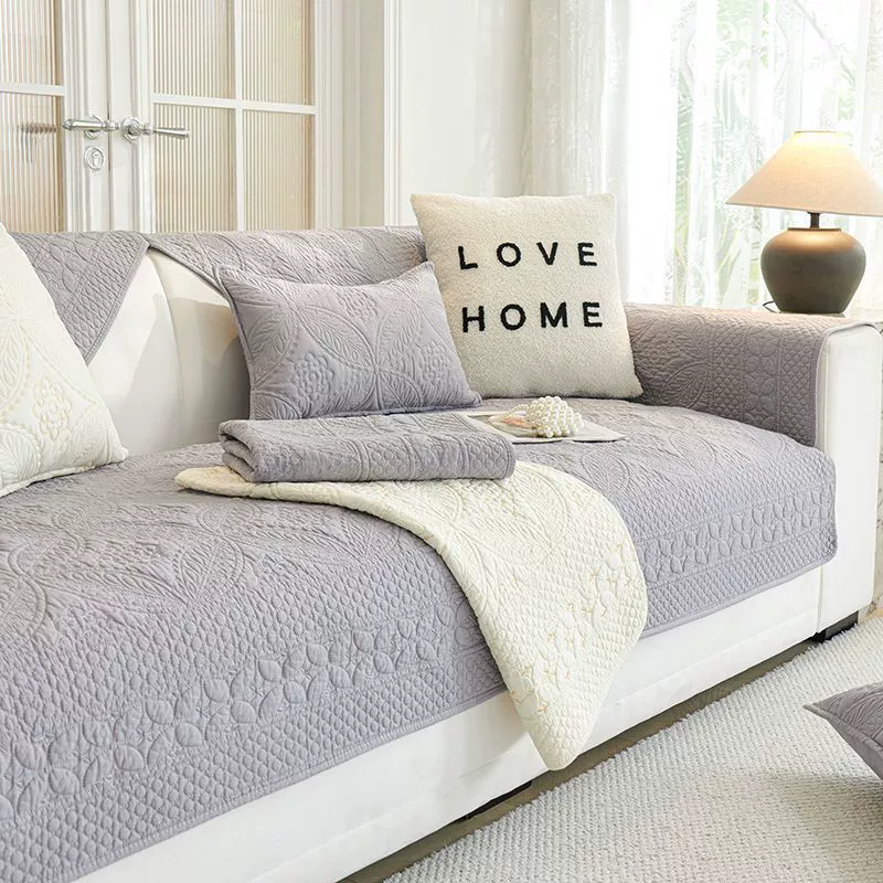 Beige sofa, universal non-slip modern pillow