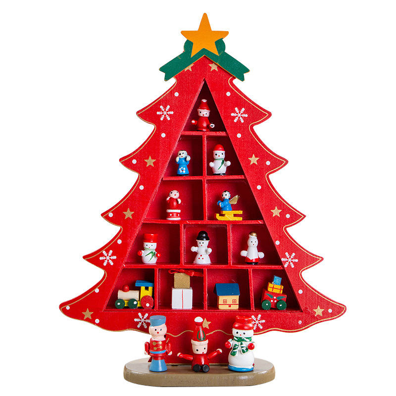 Decoraciones navideñas 2025, mini árbol pequeño, bricolaje, arreglo de escena tridimensional, adornos de escritorio para uso doméstico infantil