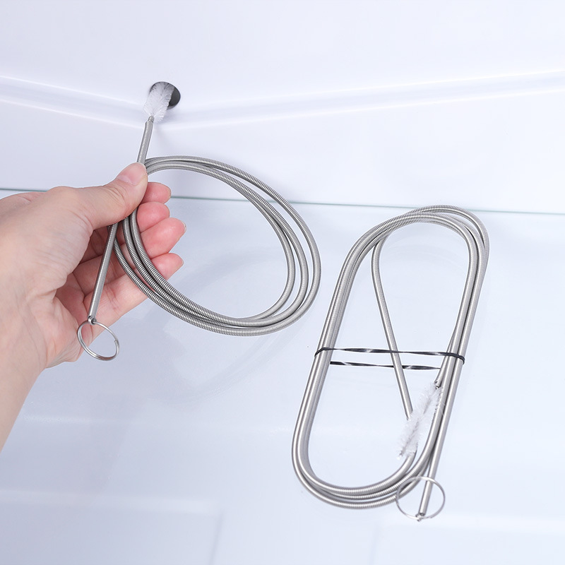Stainless Steel Refrigerator Dredger Refrigeration Drain Hole Dredging Cleaning Brush Icing Water Pipe Cleaning Tool