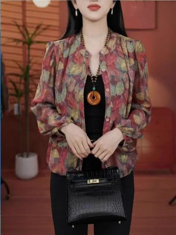 夏季新款时尚妈妈装休闲减龄显瘦洋气花色开衫薄款防晒外套上衣女|undefined