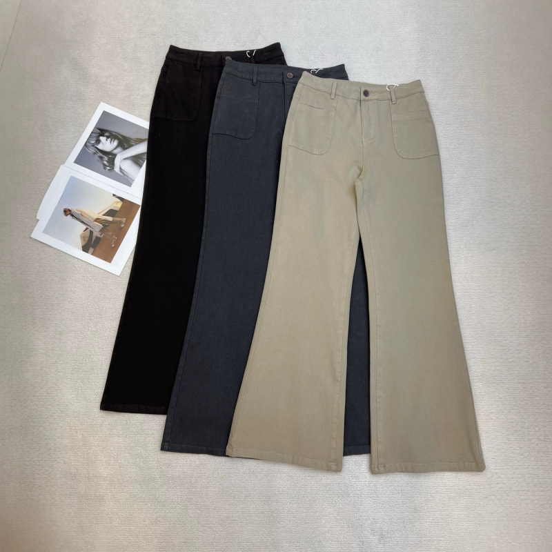 2026 Fall New Arrival: Three-color high-waisted flared casual pants with utility pocket design, slimming, fashionable, versatile women's trousers 2026 Fall New Arrival: Three-color high-waisted flared casual pants with utility pocket design, slimming, fashionable, versatile women's trousers