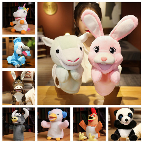 [Wholesale] Farm animals can open their mouths, large size hand puppets, Rabbits, Donkeys, Pandas, Unicorns, Roosters