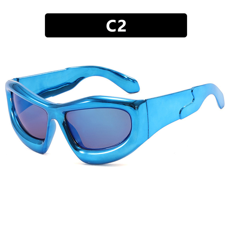 Hip-hop Retro Color Block Pc Special-shaped Mirror Full Frame Women's Sunglasses display picture 3