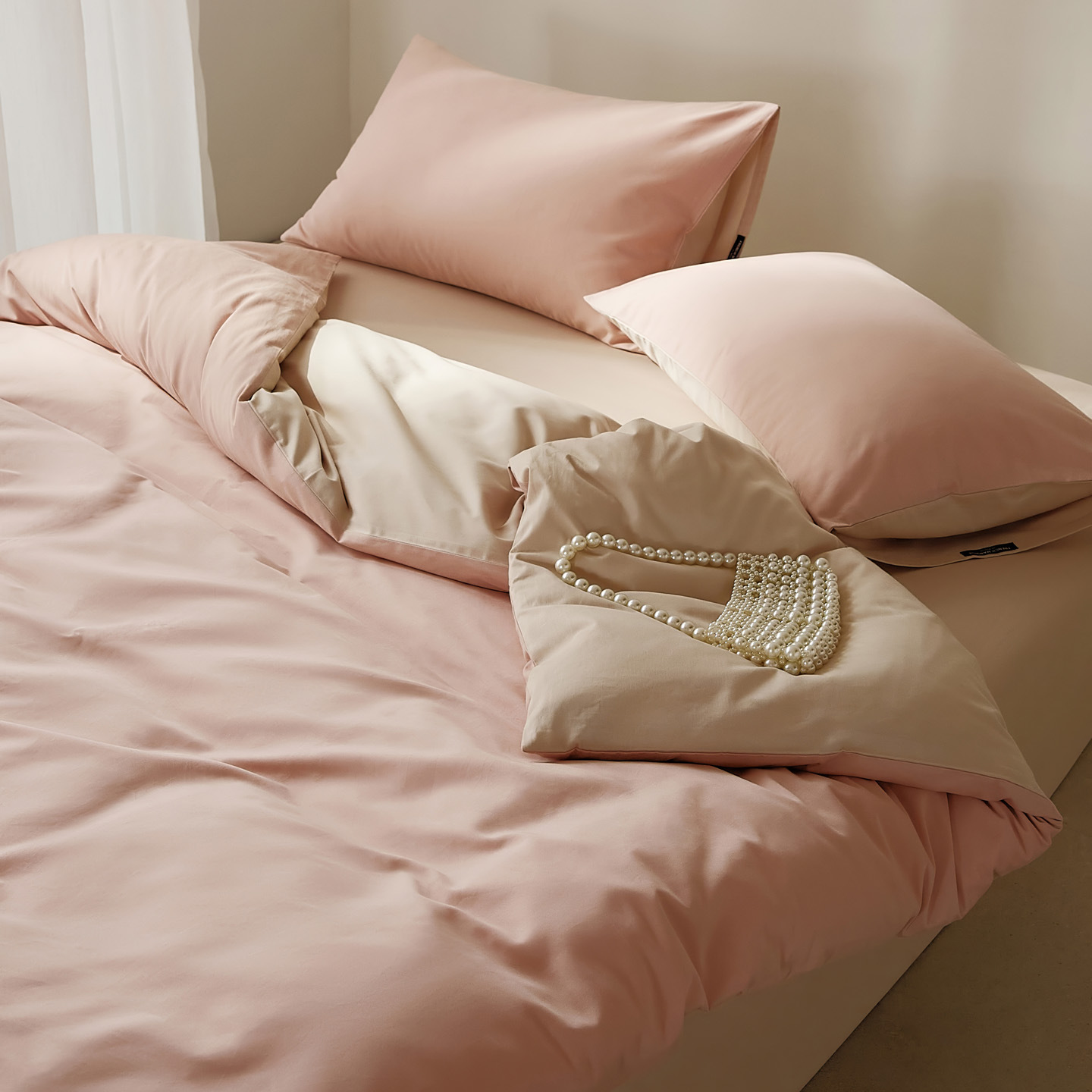 Yunqi-peach cheese / 0.9-1.2m bed [sheet type] three-piece quilt cover 150*200cm sheets 180*230cm pillowcase 48*74cm