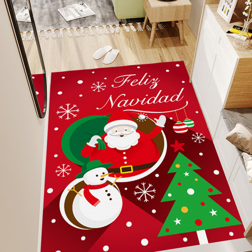 Christmas welcome mat cartoon bedroom door entrance mat bathroom floor mat hallway foot mat absorbent