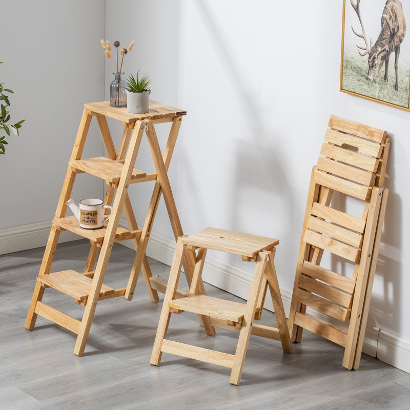 折叠凳多功能爬高凳楠竹免安装便携收纳省空间二三步家用梯凳椅子