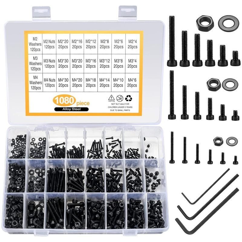 1225pcs1080pcs1680pcs盤頭六角ねじ円筒頭六角ねじセット|undefined
