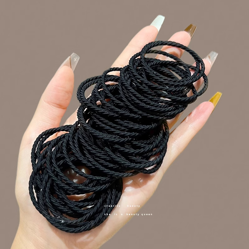 Cabeza de alta sensación de cuerda elástica alta correa de goma duradera de cola de caballo alta anillo de cabello temperamento cuerda de cabello enlatada al por mayor