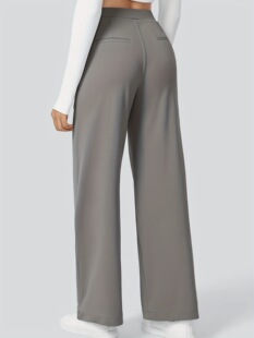D 34057 Draped High-waisted Wide-leg Pants ���и������ѝ��