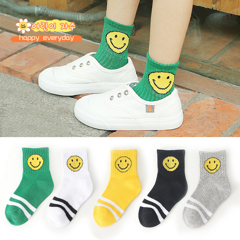 Kid's Socks Children Tube Socks Spring and Summer Tide Mid-Calf Length College Style Two Bars All-Matching Striped Students Autumn and Winter Sports Long Socks