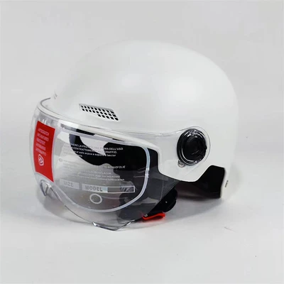 Motosiklet kaskı (dəbilqə) – for motorcycles, wholesale - white-transparent-short-mirror