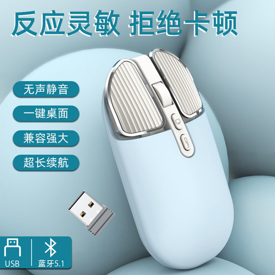 Tiger cat factory wireless bluetooth dual-mode mouse silent charging cute girls office business in stock gift customization