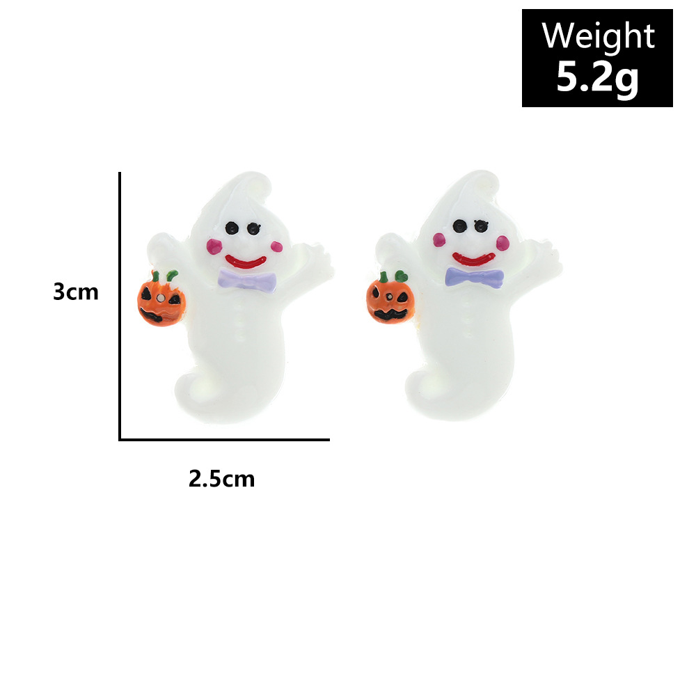 Ez3817 Cross-border European And American New Halloween Earrings Simulation Plastic Ghost Face Pumpkin Death Ghost Festival Earrings display picture 21