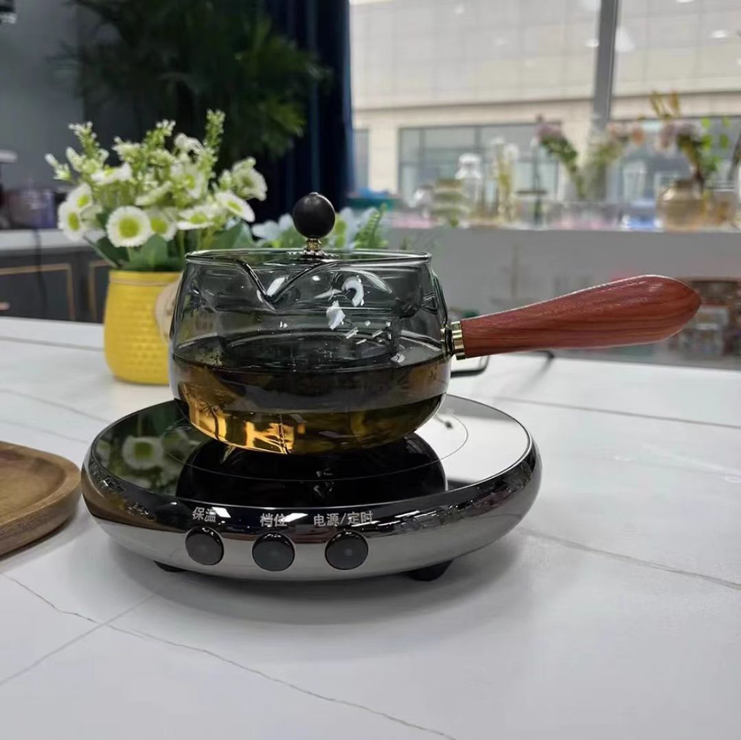 Xiaoyao olla tetera de vidrio de borosilicato popular en línea popular Xiaoyao olla ancla empuje mango lateral tetera de vidrio olla Xiaoyao