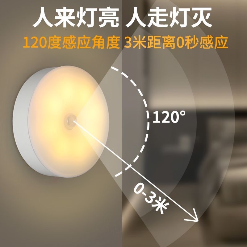 ホットモデル超薄型磁気誘導ランプ充電式光制御ワードローブランプパンチフリー取り付け超長寿命階段フットランプ|undefined