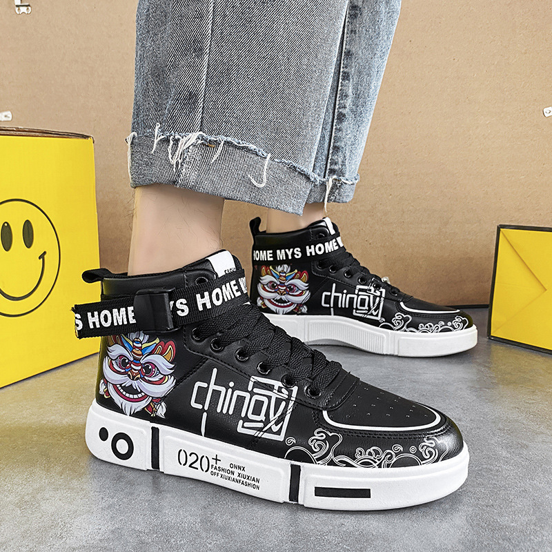 Dibujos animados de dibujos animados al por mayor gato y ratón de dibujos animados nombre conjunto Zapatos altos zapatos blancos casuales pareja estudiante deportes tablero zapatos