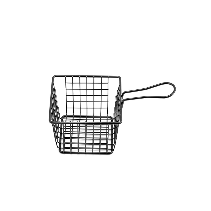 Cestas de fritas de hierro forjado transfronterizas canasta de pollo frito canasta de bocadillos creativos canasta de bocadillos fritos canasta de mesa americana canasta de bocadillos