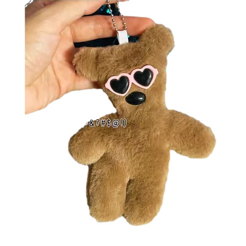Bean Bear bolsas bolsas bolsas pequeños colgantes muñecas lindos colgantes de peluche llaveros muñecas máquina de peluche al por mayor