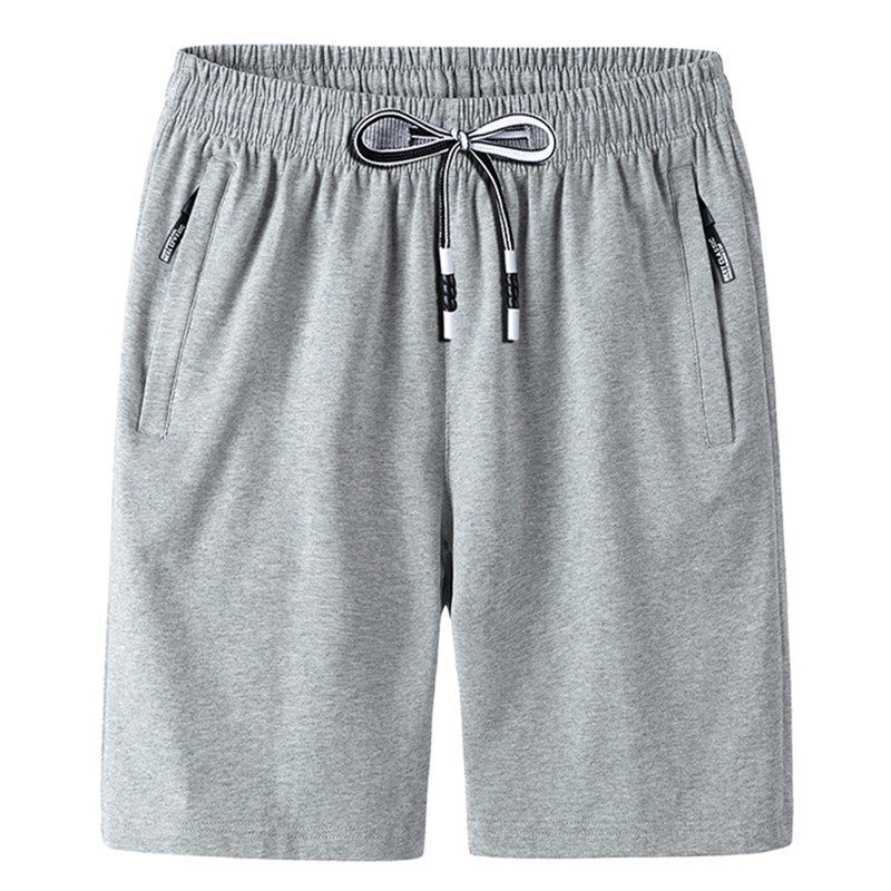 Pantalones casuales de cinco puntos de cordón de gran tamaño de algodón de verano para hombres, pantalones delgados para aumentar el peso de los pantalones cortos deportivos sueltos para hombres gordos