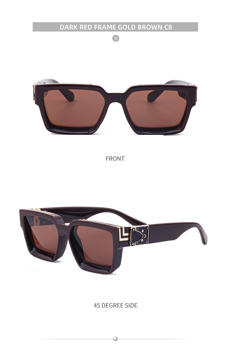58g Weight Full Frame Glasses Structure Sunglasses Classification PC, UV400 Protection Lens Material Square Glasses Style Outdoor, Travel, Fishing Occasion Solid Color Pattern All Seasons Season Women's Gender Retro Style Retro Solid Color PC UV400 Protection Square Full Frame Women's Sunglasses 18