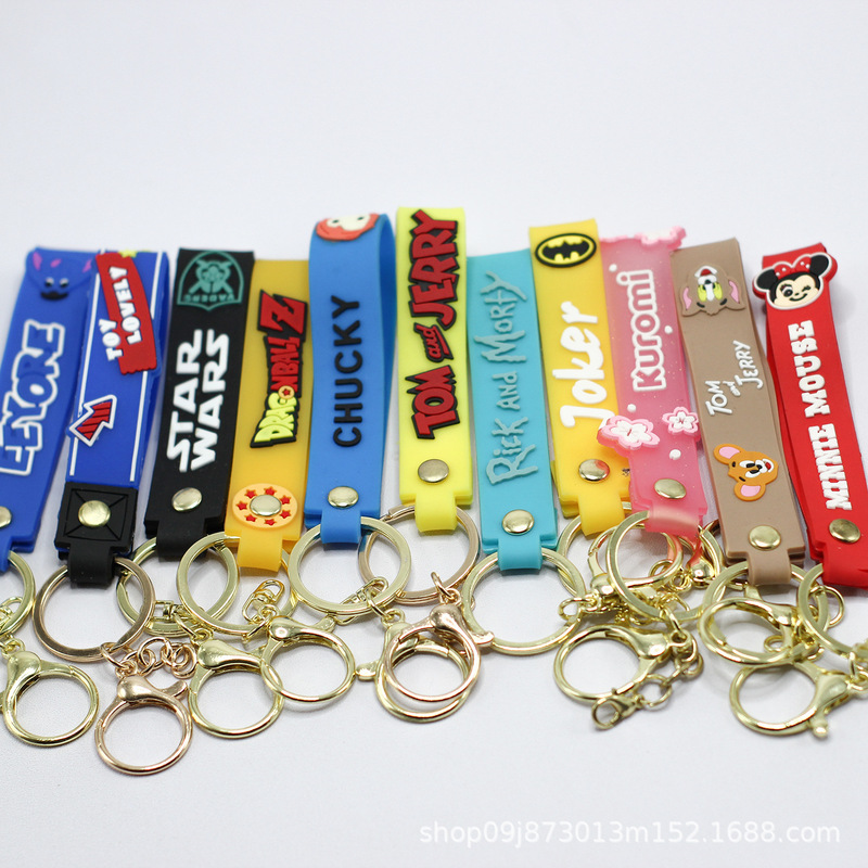 Factory Spot Silicone Leather Rope Key Ring Ring Lanyard Trinket Accessories Pvc Leather Key Chain Gift Wholesale