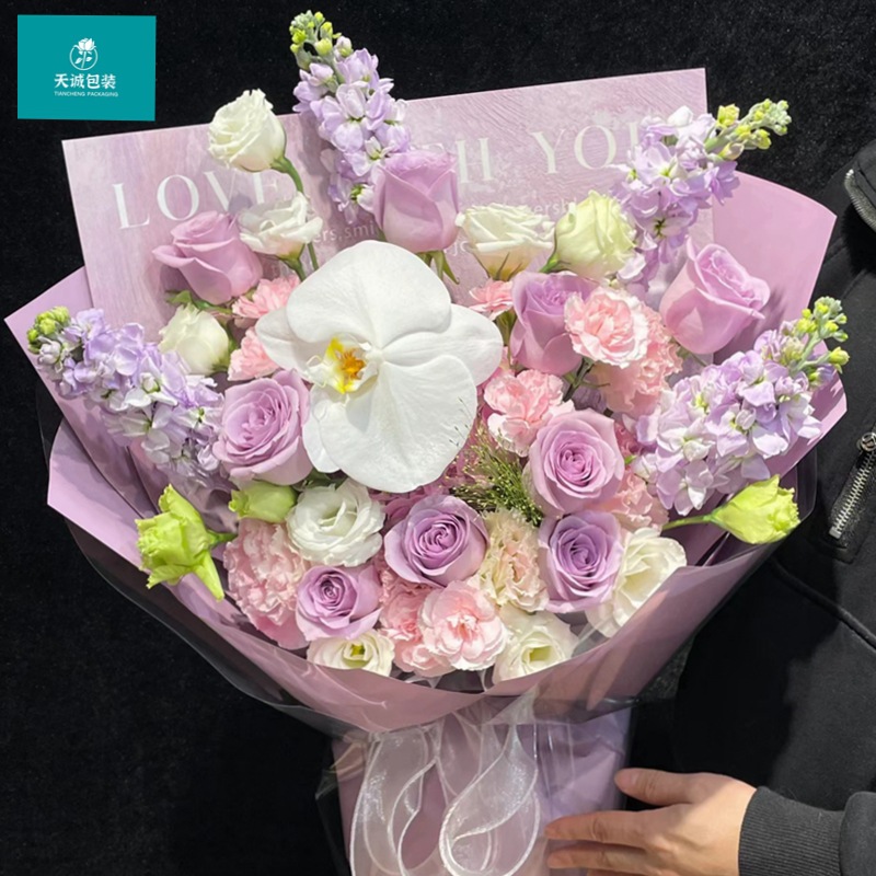 加厚防水艺术范包装纸英文艺术牛皮纸乌梅子酱花束纸鲜花包装纸