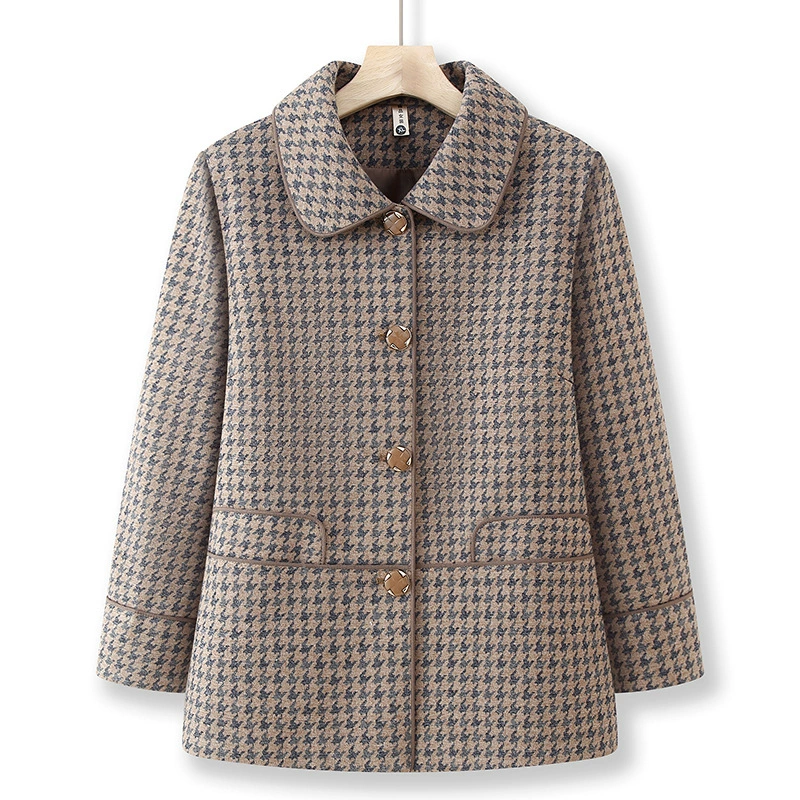 Пожилые люди весеннее платье женская клетчатая куртка 70 лет старушка 80 пожилая женщина одежда пожилая весна и осень бабушка топ