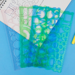 Cartoon Cute Multifunction Ruler Geometric Shape Template Ruler for Primary School Students Office Stationery Cartoon Flowery Ruler Wholesale