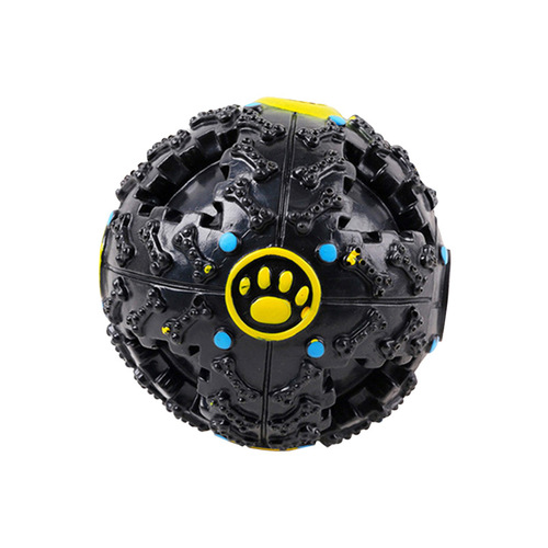 Pet colorful snack food leaking ball, dog teeth grinding puzzle, strange barking ball food leaking device, chewing and making sound toys wholesale