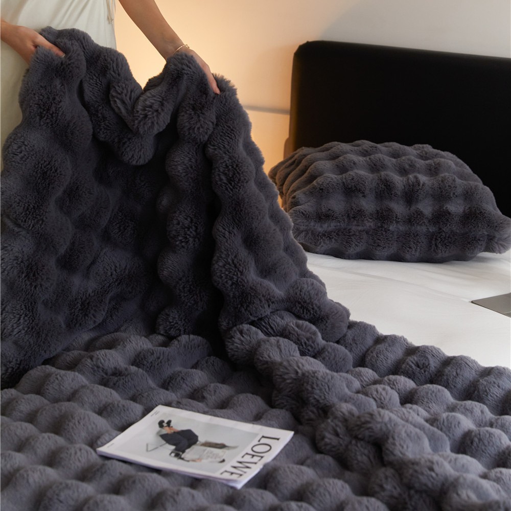 Comercio exterior burbuja de leche manta de peluche gruesa doble capa mantas cálidas mantas casuales simples siesta edredón