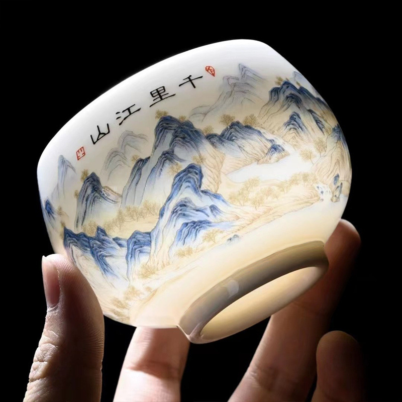 (1個5.1送料無料) Qianli Jiangshan Dahao He Shan マスターカップ ティーカップ 大古代|undefined