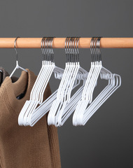 Japanese stainless steel clothes support children's clothes hook clothes drying rack white plastic dipped clothes rack dormitory for students
