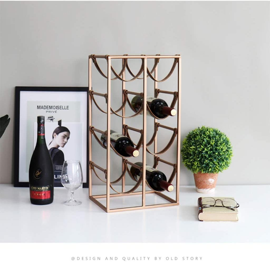 Hogar cocina drinkware hierro creativo estante del vino tira de cuero estante del vino del hogar estante de exhibición con la tira fabricante