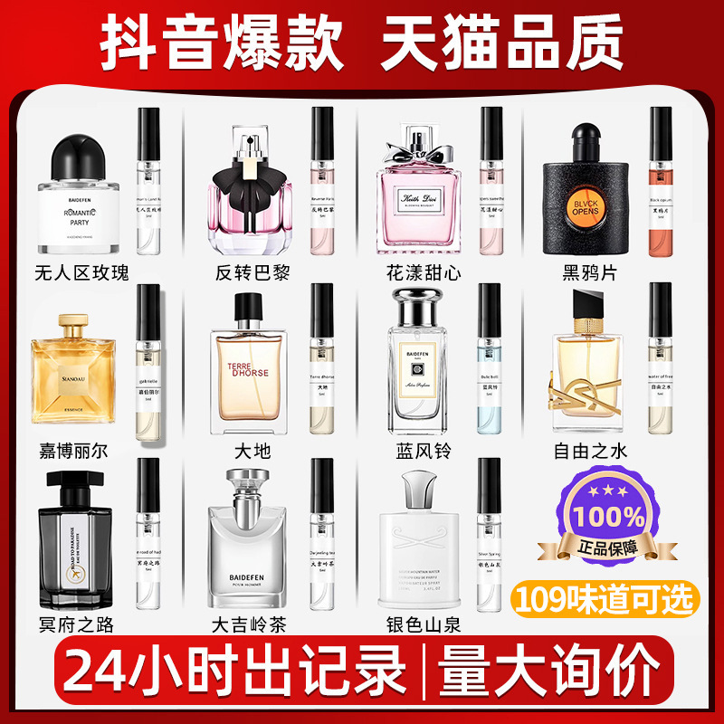 Chuti brand genuine goods 5ml perfume sample Q version card trial men and women lasting light fragrance portable night market wholesale