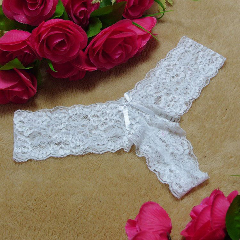 Lost Waistline* French Lace Low-Waist Briefs, Breathable Cotton Crotch, Blue One Size — detail image 7