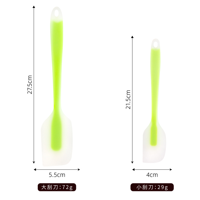 (2개) 반투명 실리콘 스크레이퍼 통합 주방 베이킹 도구 케이크 크림 주걱 대형 스몰 사이즈 실리콘 스크레이퍼